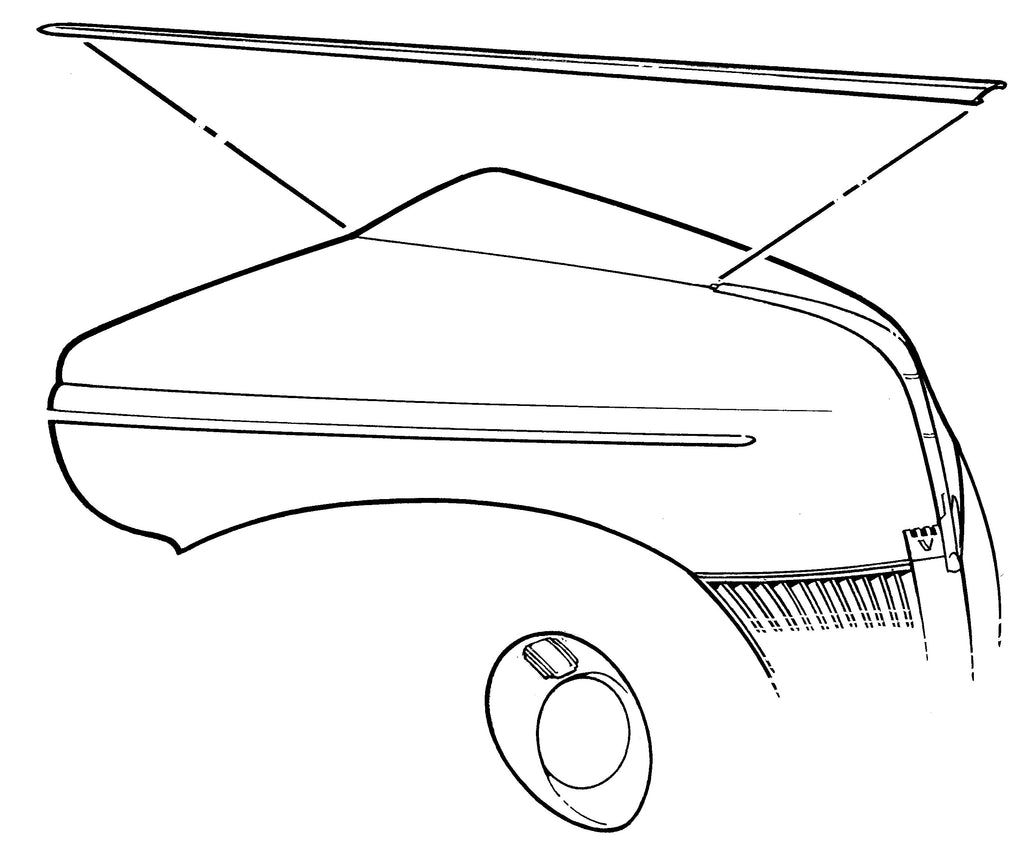Hood Center Trim; 1940 Standard, Sedan Delivery