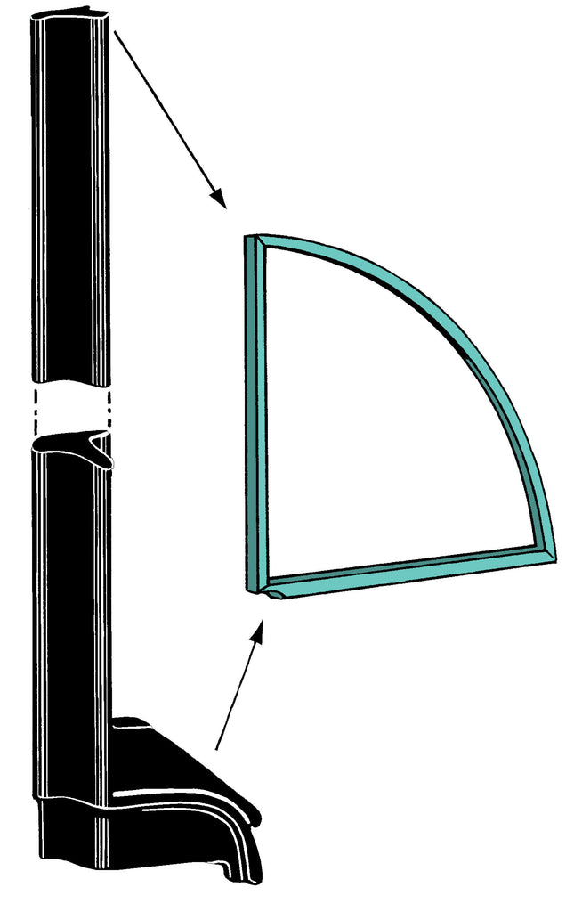 Quarter Window Front Edge Seals; 1942-50 Convertible