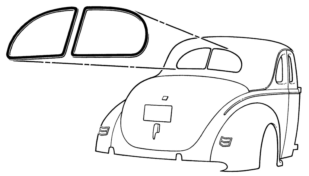 Rear Window Seal; 1937 Car, 1938 Coupe, Standard Sedan, 1939-40 Coupe