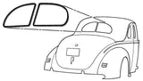 Rear Window Seal; 1937 Car, 1938 Coupe, Standard Sedan, 1939-40 Coupe