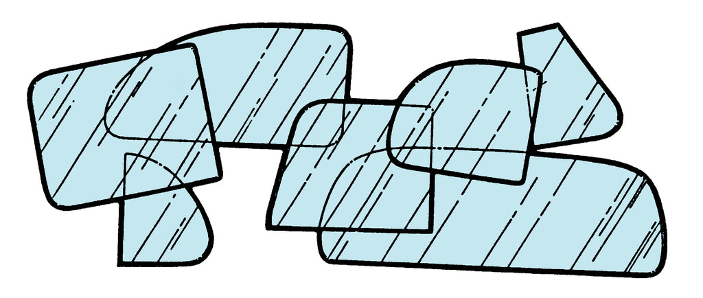 Windshield Glass Pattern; 1937-40 Convertible, Station Wagon