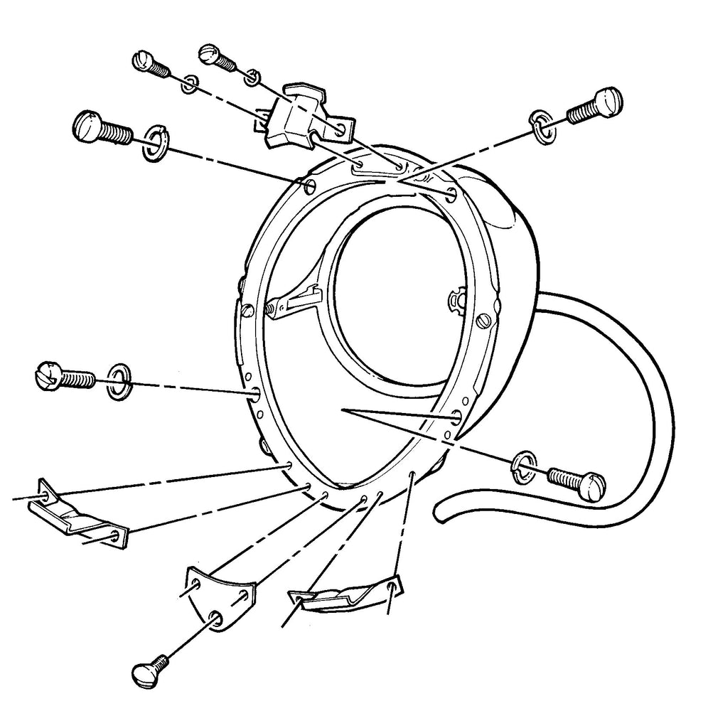 Headlight Bucket, Lens & Rim Mount Kit; 1939 Deluxe