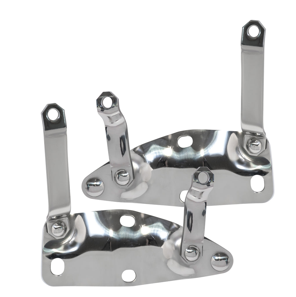 Hood Hinge Brackets (Stainless); 1938-40 Car, 1940-41 Sedan Delivery
