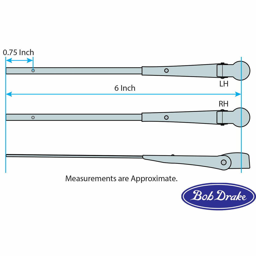 Wiper Arm Kit (Specialty); 1940 Coupe, Sedan, 1937-40 Convertible, Station Wagon
