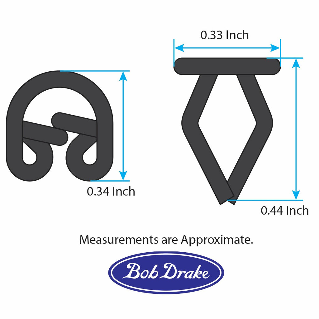 Grille Vent Trim / Small Front Hood Trim Clips; 1940 Deluxe