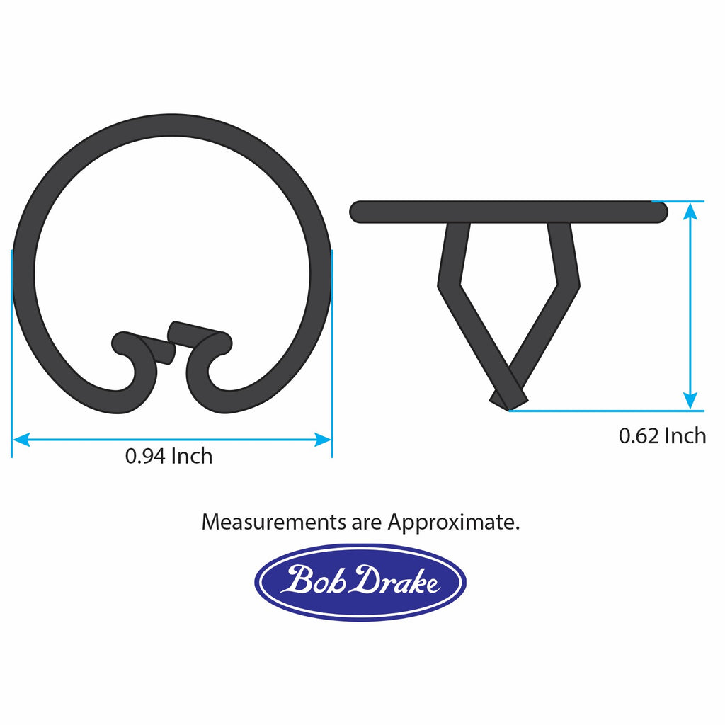 Hood Center Trim Clips; 1939 Deluxe, 1940 Car, 1940-41 Pickup