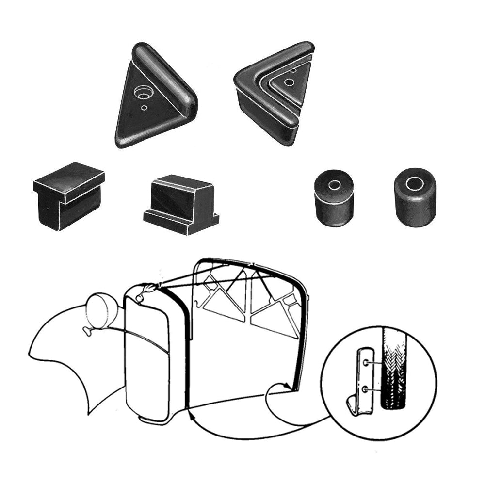 Hood Bumper & Lacing Bundle; 1932 Car, 1932-34 Pickup