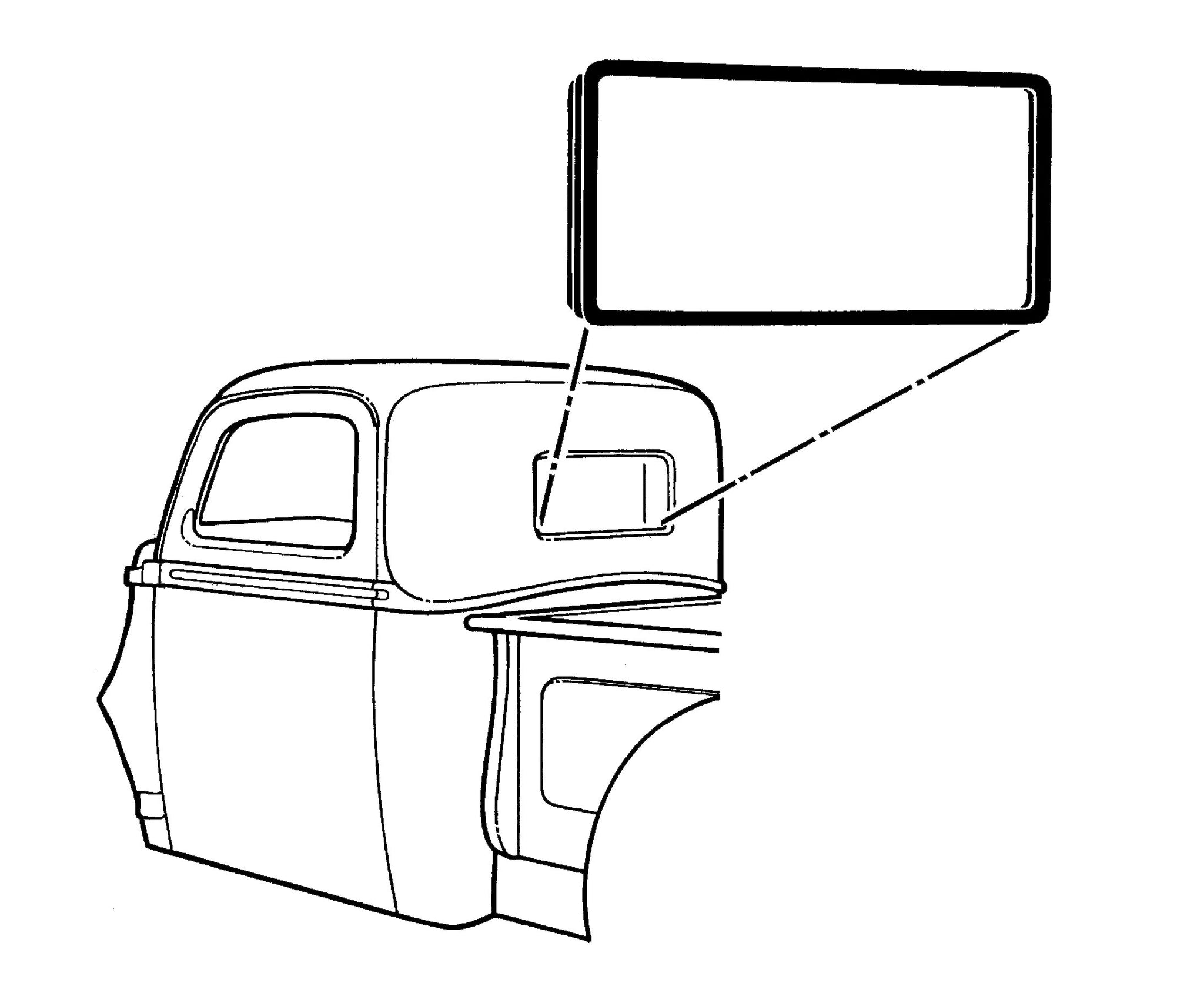 Rear Window Seal; 194047 Pickup Bob Drake