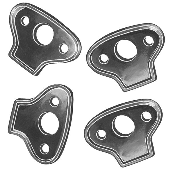 Outside Door Handle Pads; 1941-48 Station Wagon