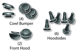 Hood Bumper Kit; 1942-47 Pickup