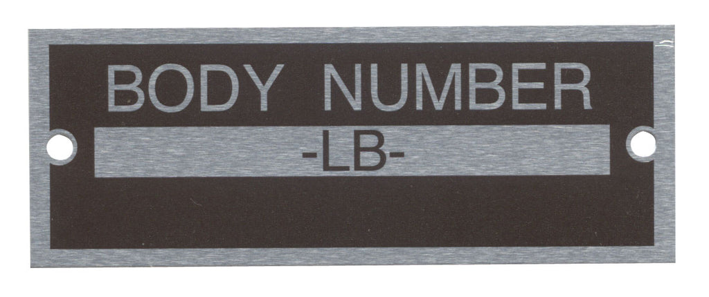 Body Number Plate; 1933-34