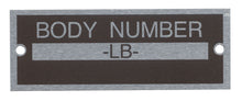 Load image into Gallery viewer, Body Number Plate; 1933-34