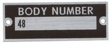 Load image into Gallery viewer, Body Number Plate; 1935