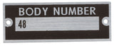 Body Number Plate; 1935