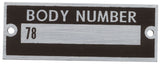 Body Number Plate; 1937