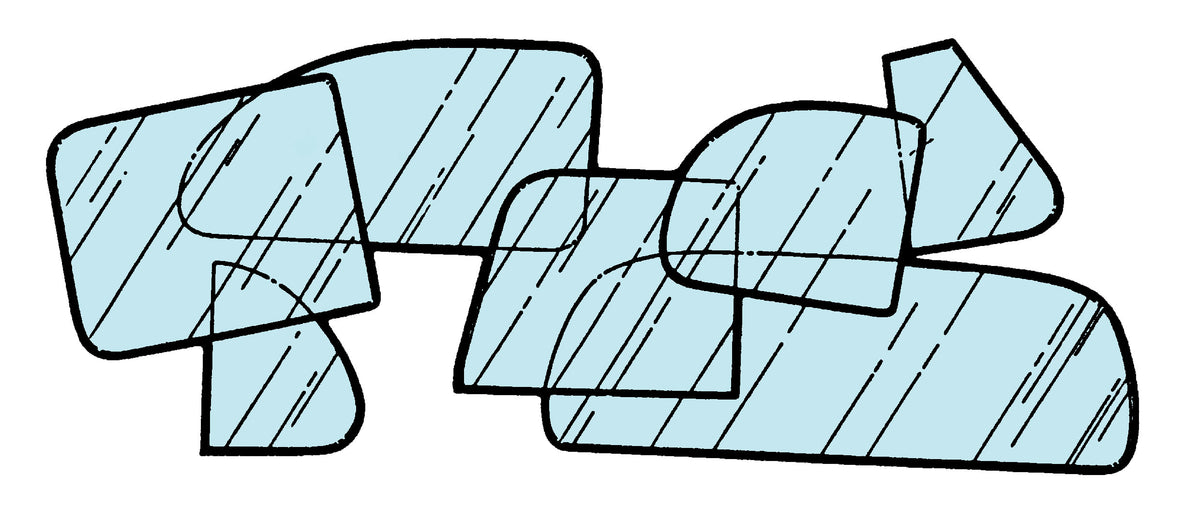 Rear Window Glass Pattern; 1937 Car, 1938 Coupe, Standard Sedan, 1939 ...