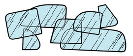 Rear Window Glass Pattern; 1937 Car, 1938 Coupe, Standard Sedan, 1939-40 Coupe