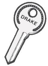Drake Key Blank, Ignition & Door Lock; 1932-38 Car, Pickup