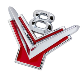 V8 Fender Emblem; 1954-56 Car, 1955 Thunderbird