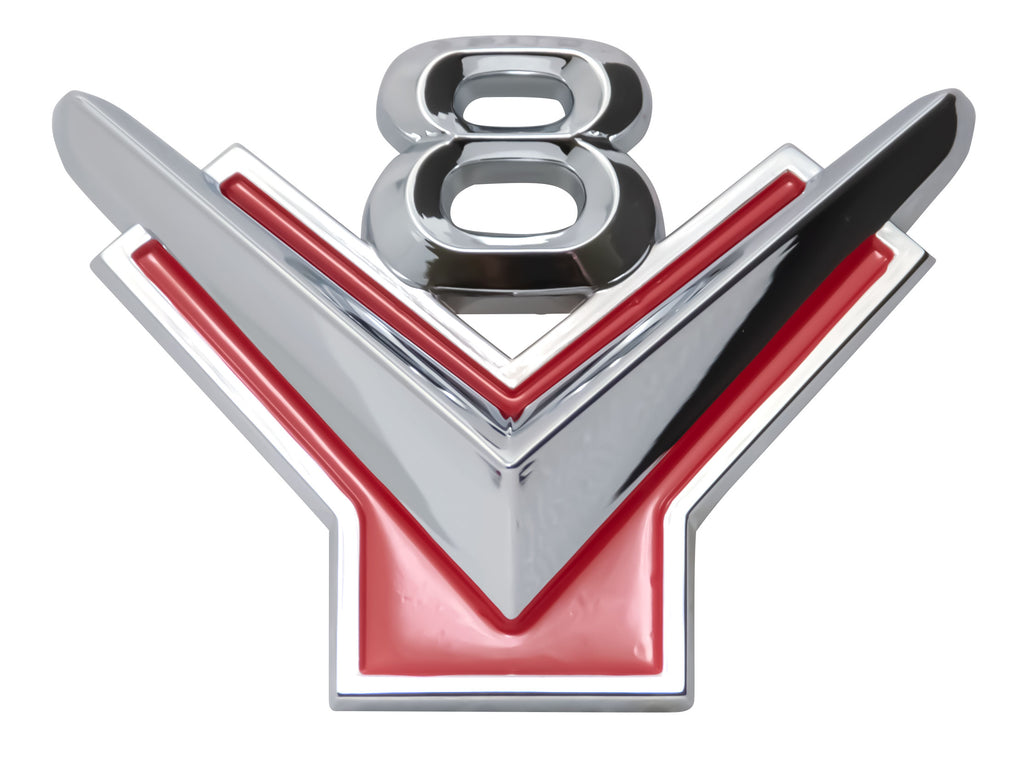Emblèmes V8 Biturbo Pour Garde-boue - Lot De 2 (gauche/droite), Noir Et Rouge, Adhésif 3M, Taille 19 X 2,3 Cm - Stylisation Voiture Type AMG - 2